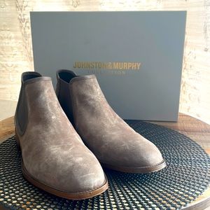 Johnston & Murphy Men’s Shoes Collection. Suede Donahue Chelsea Boot.